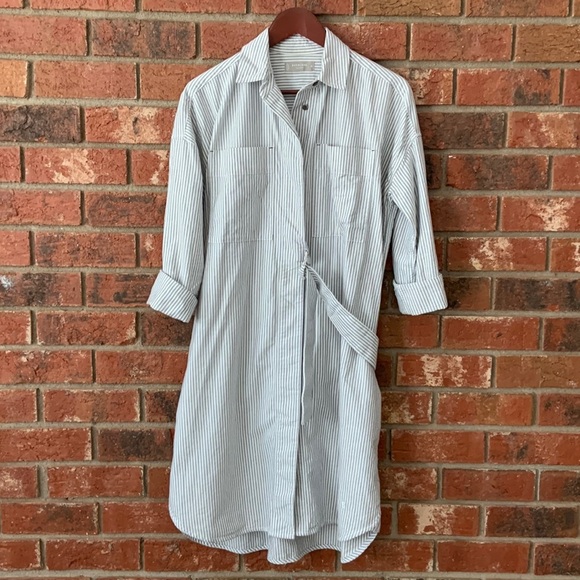 Everlane Oxford Stripe Belted Shirt Dress - Picture 5 of 14